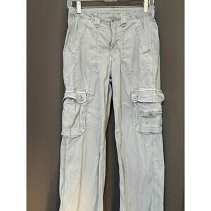 American Eagle Women’s Cargo Pants Size 4 Light Gray Stretch Utility Pockets